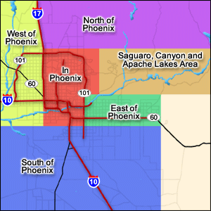 Phoenix Area RV Park and Campground Map