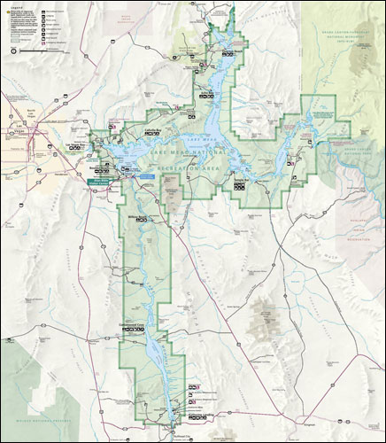 Lake Mead National Recreation Area , Nevada Map
